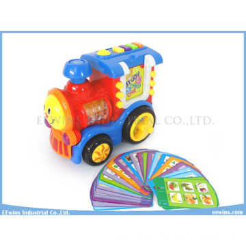 Toys Train Insert Card Learning Machine Toys with Study, Test, Music, Repeat Function